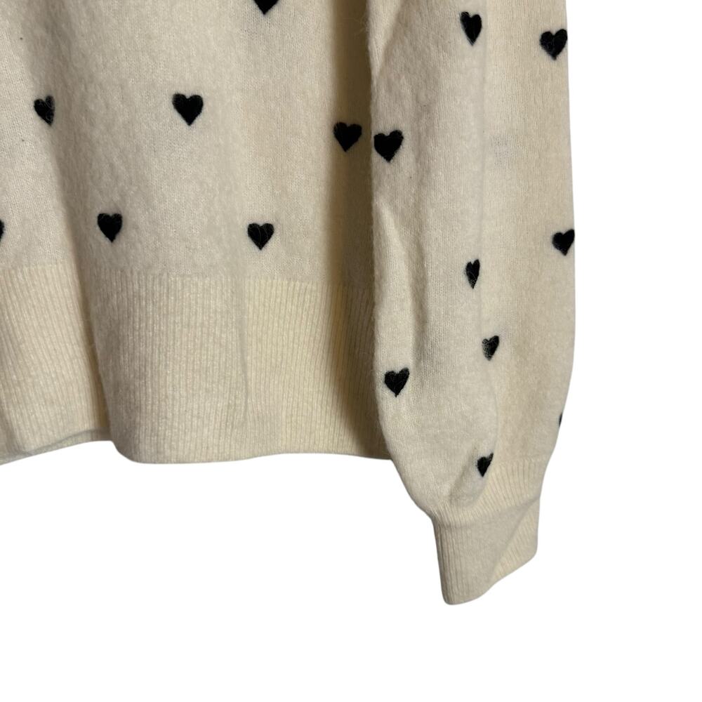 & Other Stories White Heart Embroidered Wool Alpaca Blend Crewneck Sweater S - Picture 3 of 7